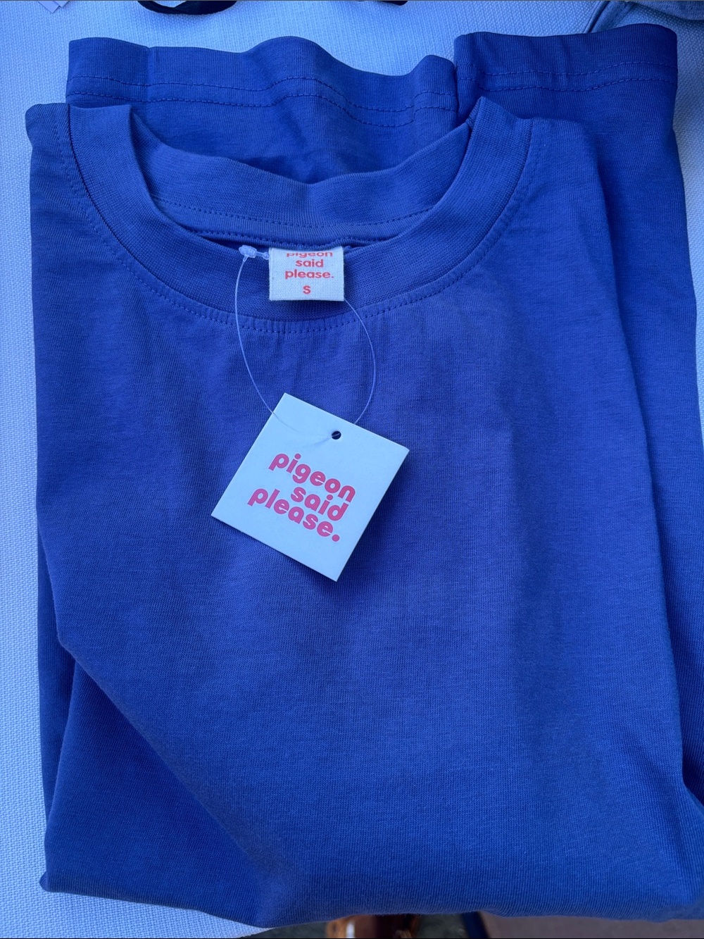 ❤️… Pigeon Said Please Short Sleeve Tee in Royal Blue